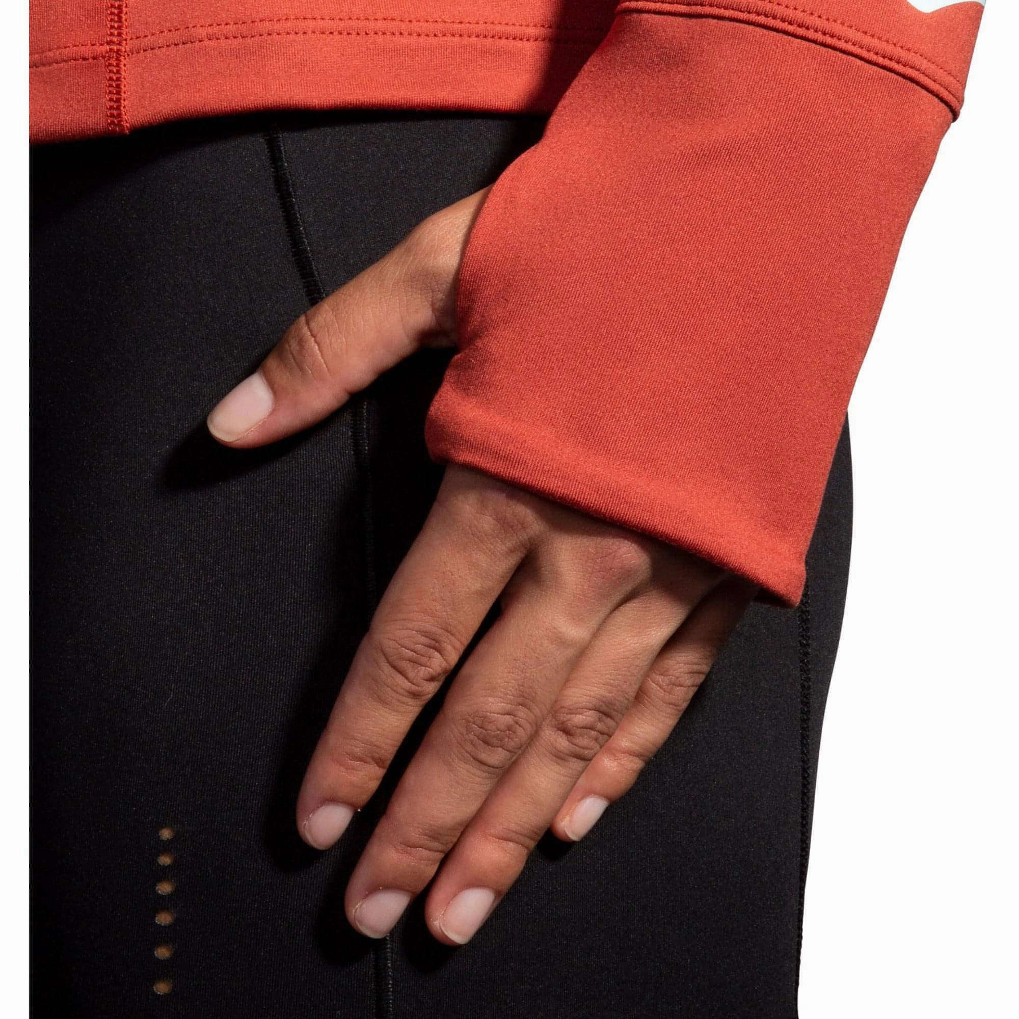 Brooks Dash Half Zip Long Sleeve Womens Running Top - Red Teacher Party