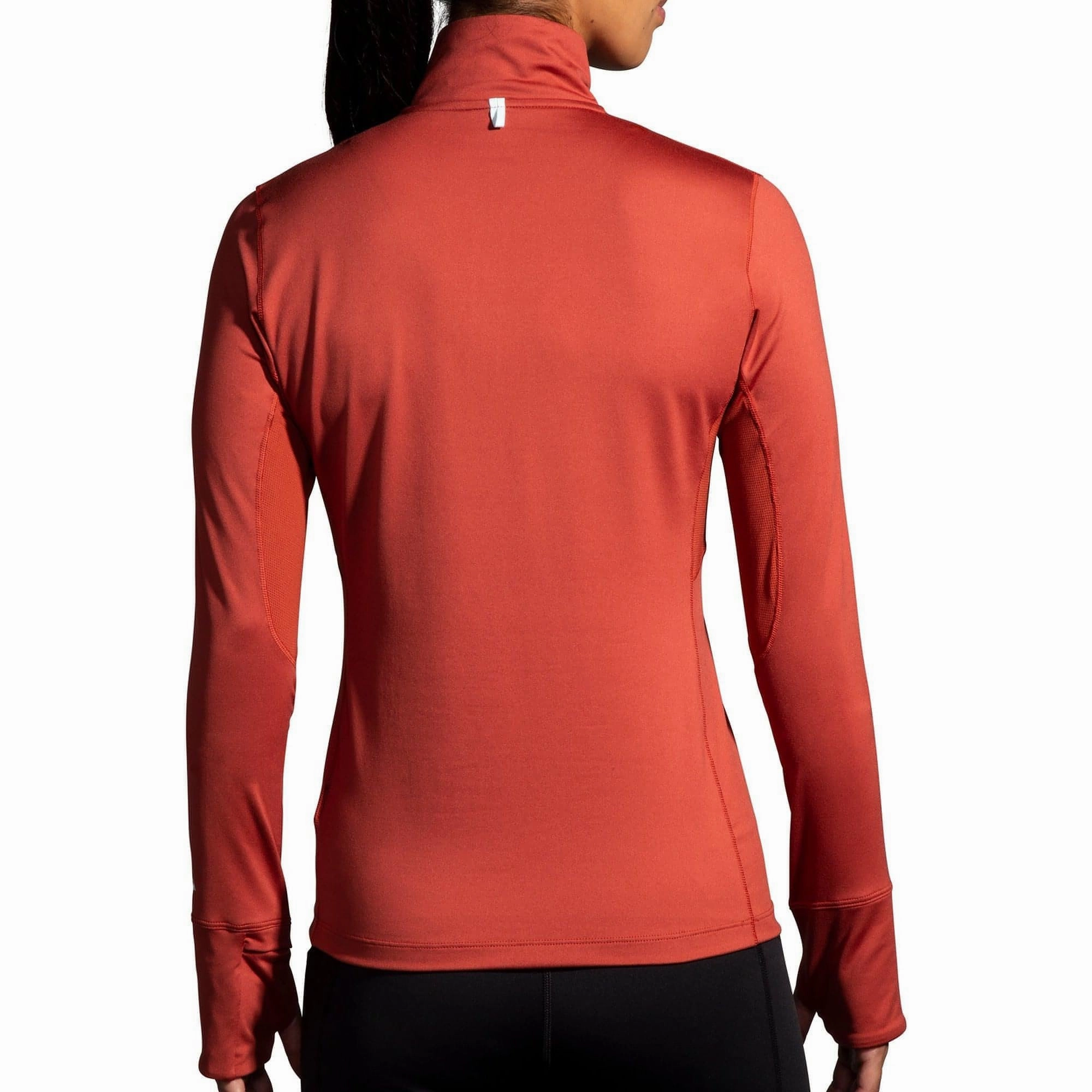 Vase Embellish Brooks Dash Half Zip Long Sleeve Womens Running Top - Red
