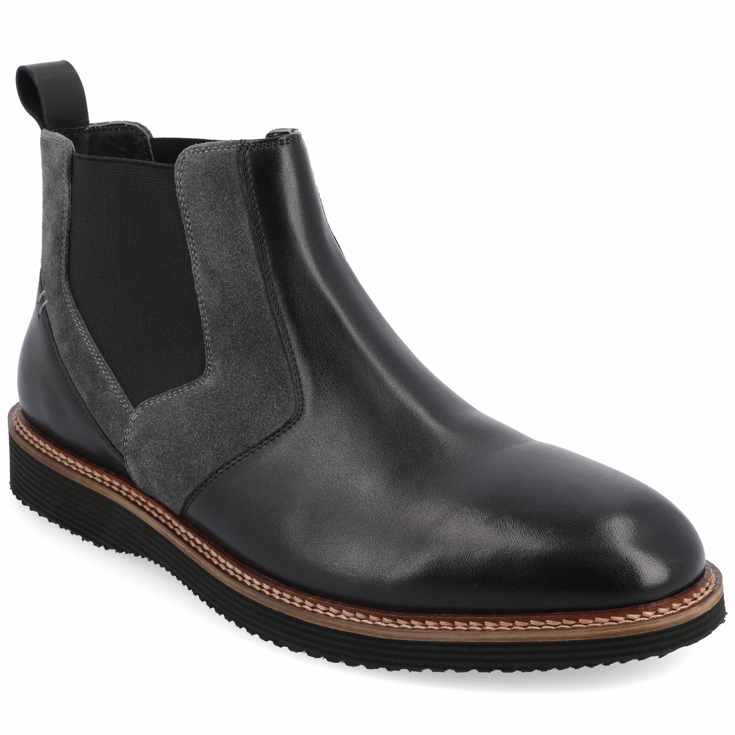 Brogue Detail Thomas & Vine Ventura Tru Comfort Foam Plain Toe Chelsea Boot