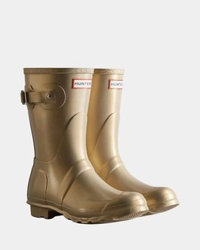 Women's Original Short Nebula Rain Boot In Pale Gold All Purpose Comfort Plush Heels