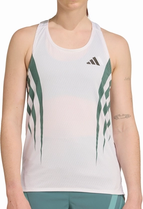 adidas Adizero Archive Womens Running Vest Tank Top - White participation