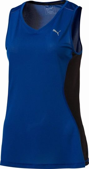 Puma Core Womens Running Vest Tank Top - Blue wrinkle - resistant clothing Nylon Material