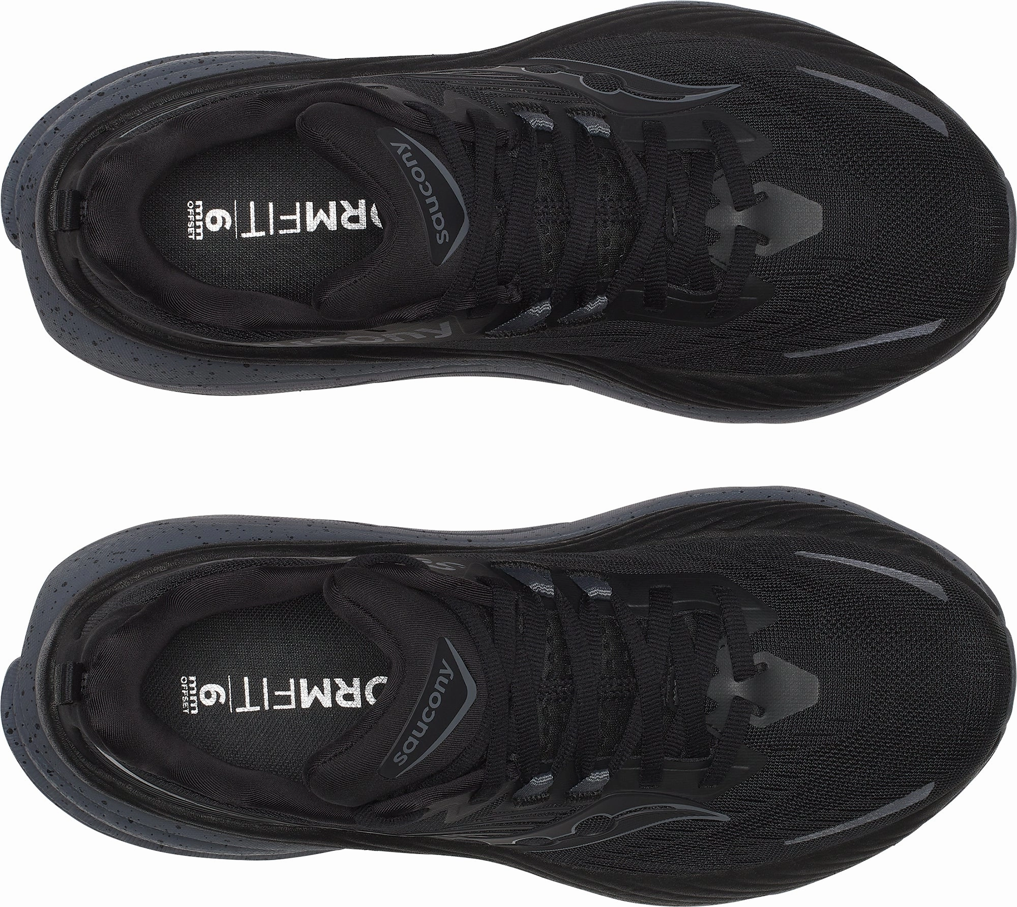 Saucony Hurricane 24 Womens Running Shoes - Black minimalist shoes running on uphill shoes