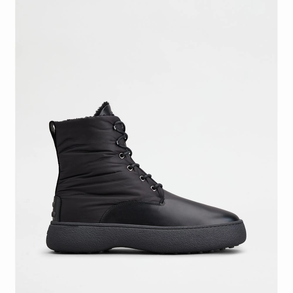 Abrasion Resistant Outsole Quick Drying Tod's W. G. Lace-up Ankle Boots in Leather and Fabric