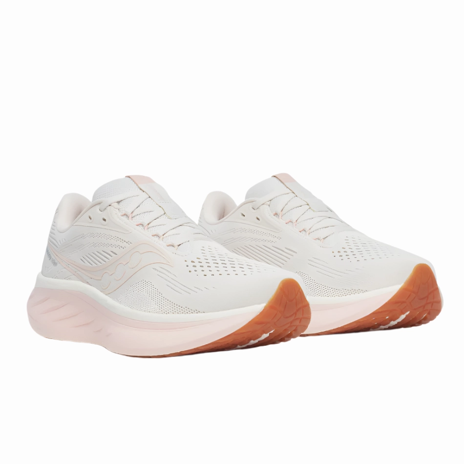 Saucony Women's Ride 18 Running Shoes in Quartz/Peony - Online Exclusive sale shoes