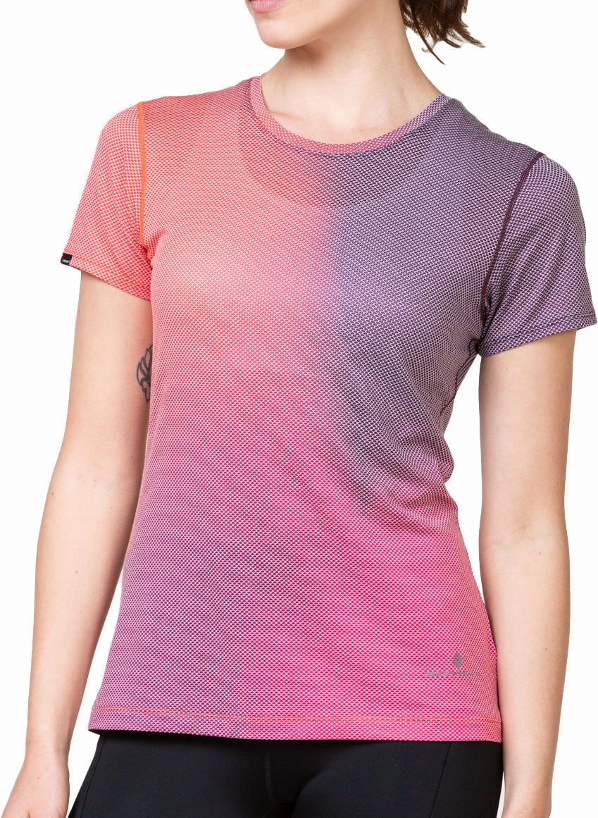Ronhill Tech Golden Hour Short Sleeve Womens Running Top - Pink Ultra Soft Finish