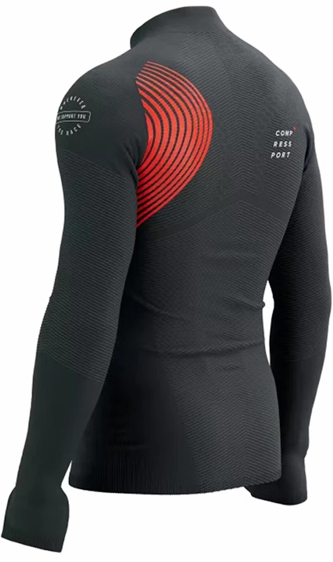 Compressport Winter Trail Postural Half Zip Long Sleeve Mens Running Top - Black Sleep - Wear Socialite