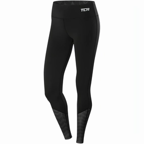For Kids Rib Knit TCA Impulse Printed Womens Long Running Tights - Black