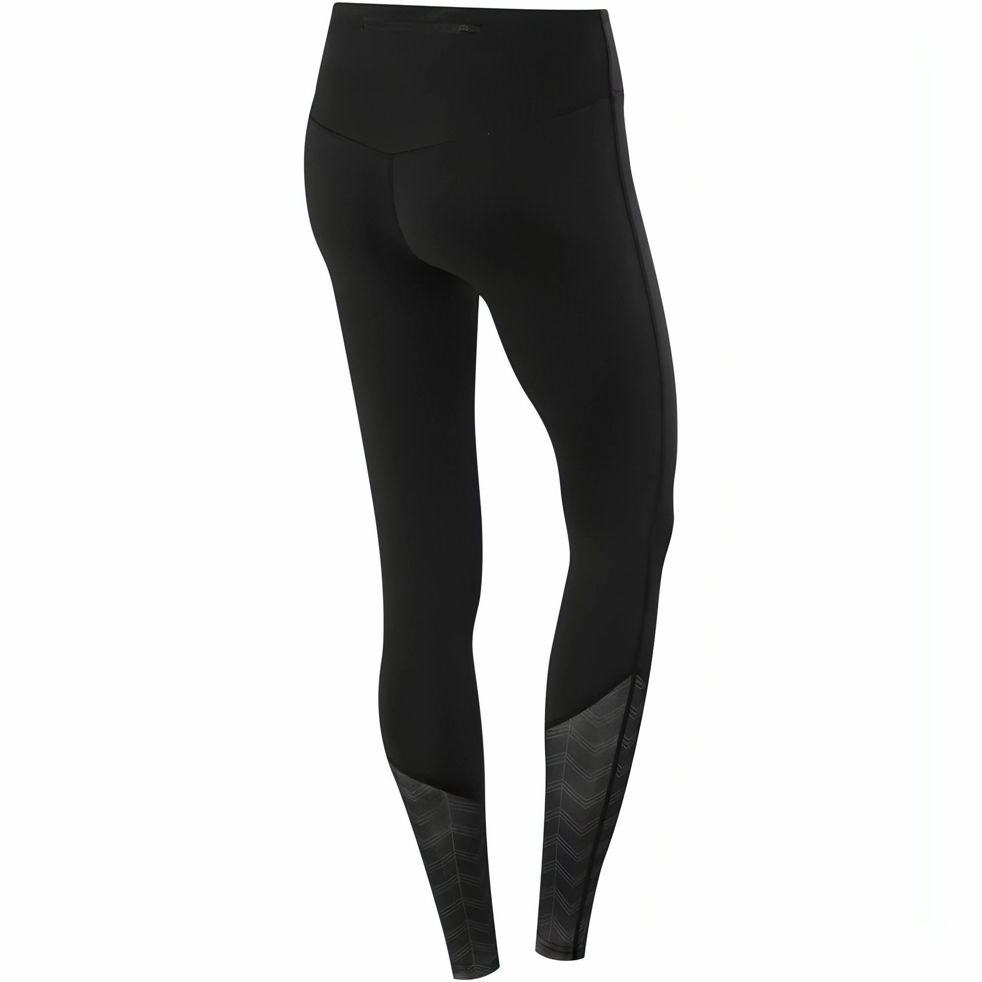 TCA Impulse Printed Womens Long Running Tights - Black Non See Pilates Session Clean Form