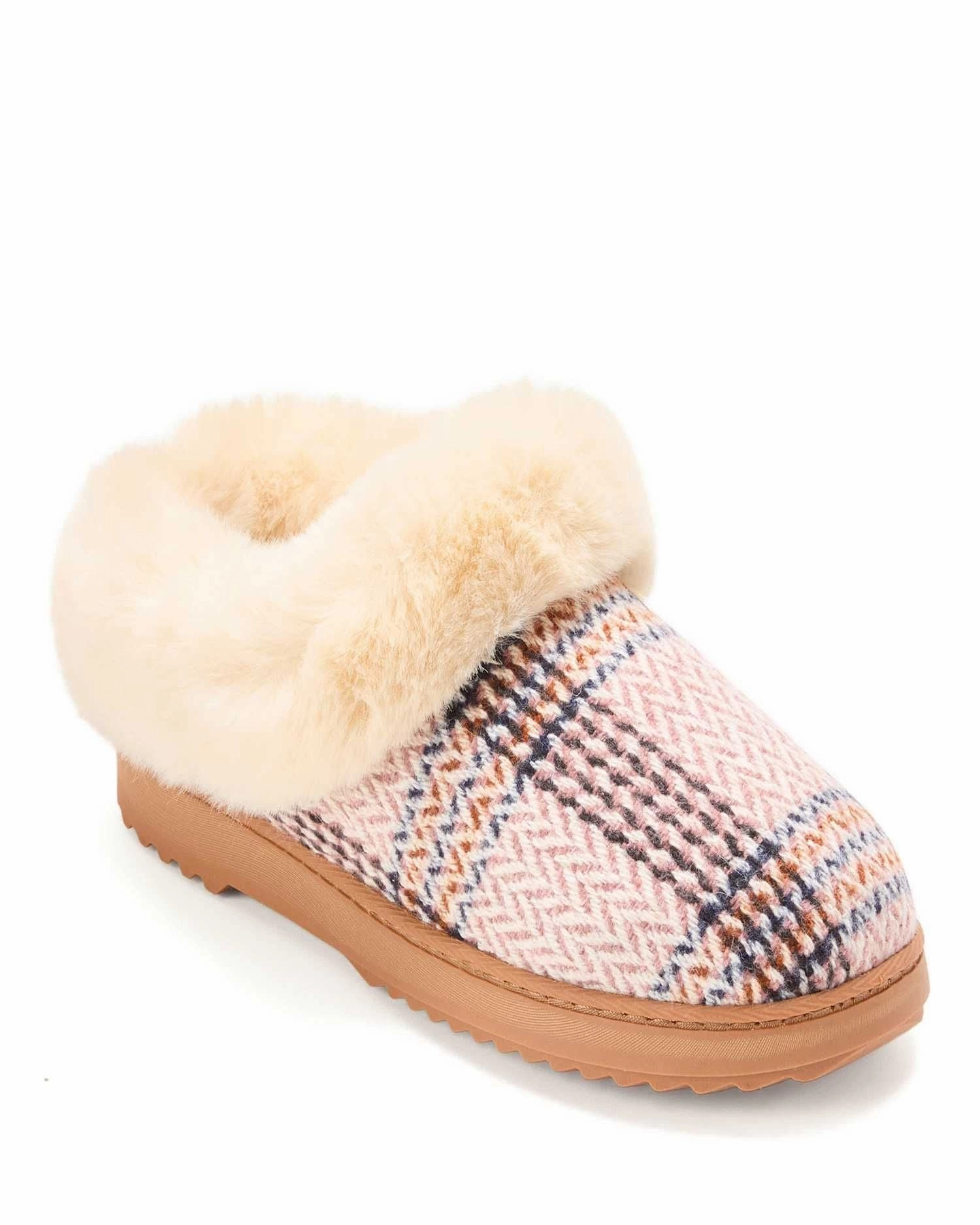 Soft Step Dearfoams Women's Hannah Festive Knit Clog House Shoe Slipper