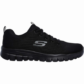 Skechers Graceful WIDE FIT Womens Training Shoes - Black Contoured