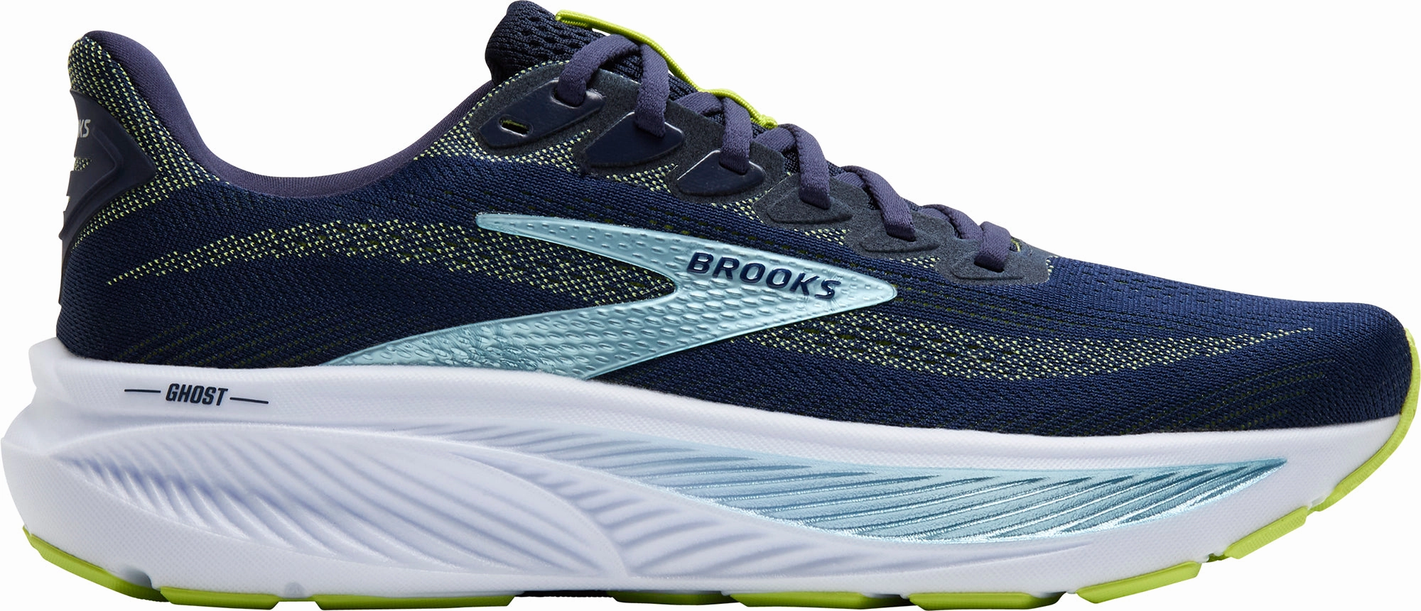 Stretching Hyper Elastic Padding Brooks Ghost 17 WIDE FIT (2E) Mens Running Shoes - Blue
