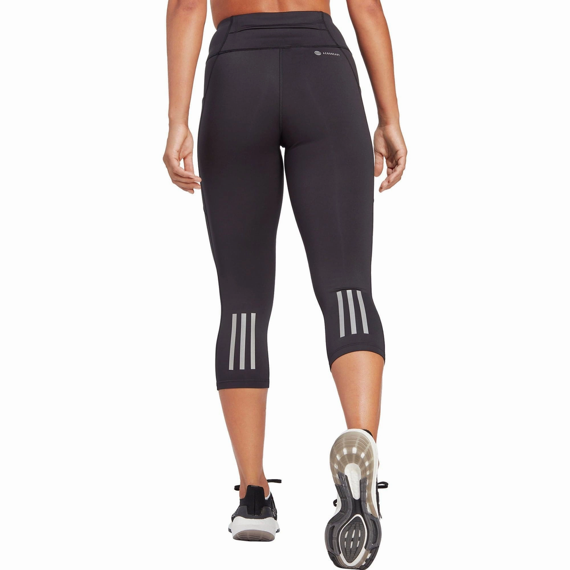 adidas DailyRun Womens 3/4 Capri Running Tights - Black Chic Comfort Breathable Fit Design