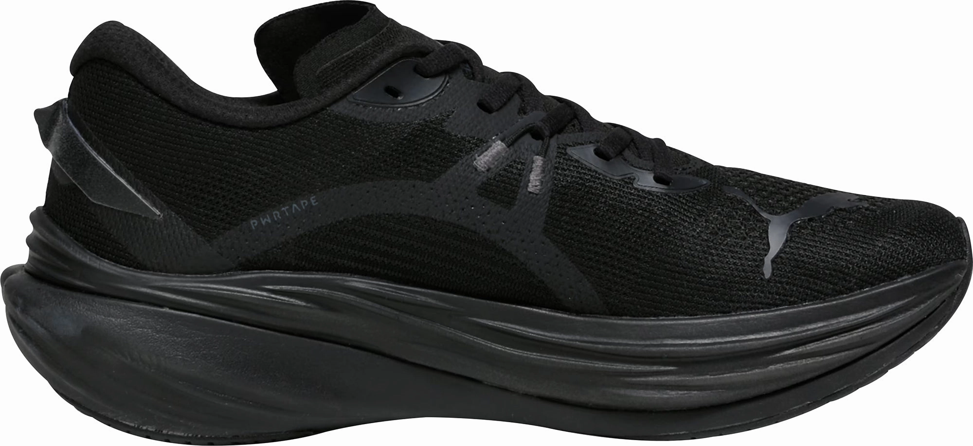 Stretch Lace Cover Puma Deviate Nitro 3 WIDE FIT Mens Running Shoes - Black