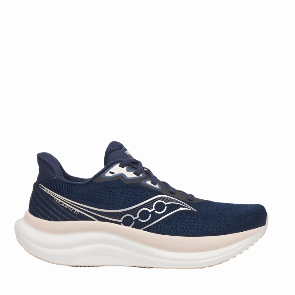 moisture - wicking shoe attribute modern - brand shoes Saucony Women's Triumph 23 Running Shoes in Navy/Cameo AW25