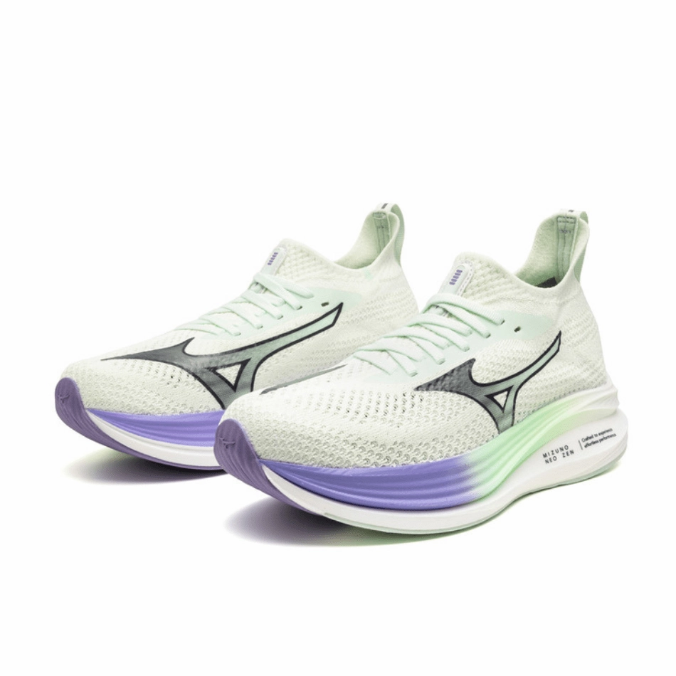 Mizuno Women's Neo Zen Running Shoes in Hint of Mint/India Ink/Paisley Purple SS25 Abrasion Resistant Sole
