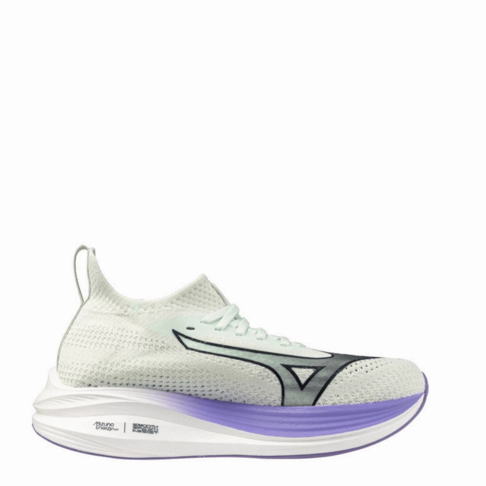 Mizuno Women's Neo Zen Running Shoes in Hint of Mint/India Ink/Paisley Purple SS25 Foot Cradling Structure