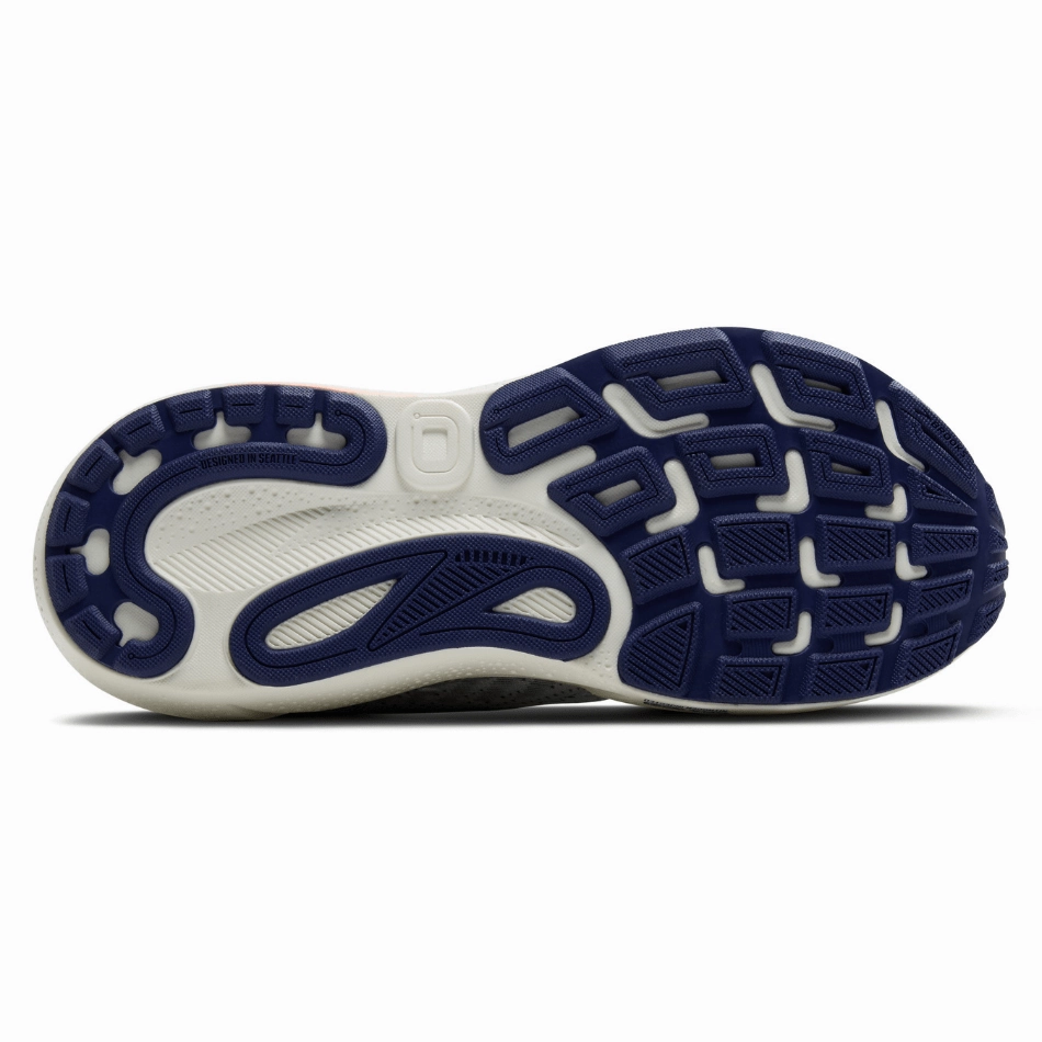 Brooks Women's Adrenaline GTS 24 Running Shoes D Width (Wide Fit) in Grey/Blue Ribbon/Peach SS25 suede - upper shoes