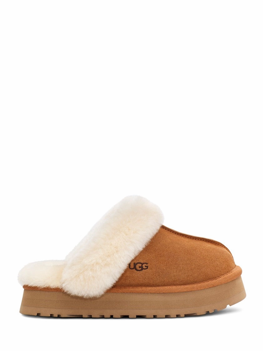 Platform Slippers With Plush Shearling Collar And Contrast Logo Air Walk Comfort air