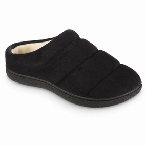 Simple Footwear cushioned collar Women's Recycled Microsuede Puffer Clog Slipper In Black