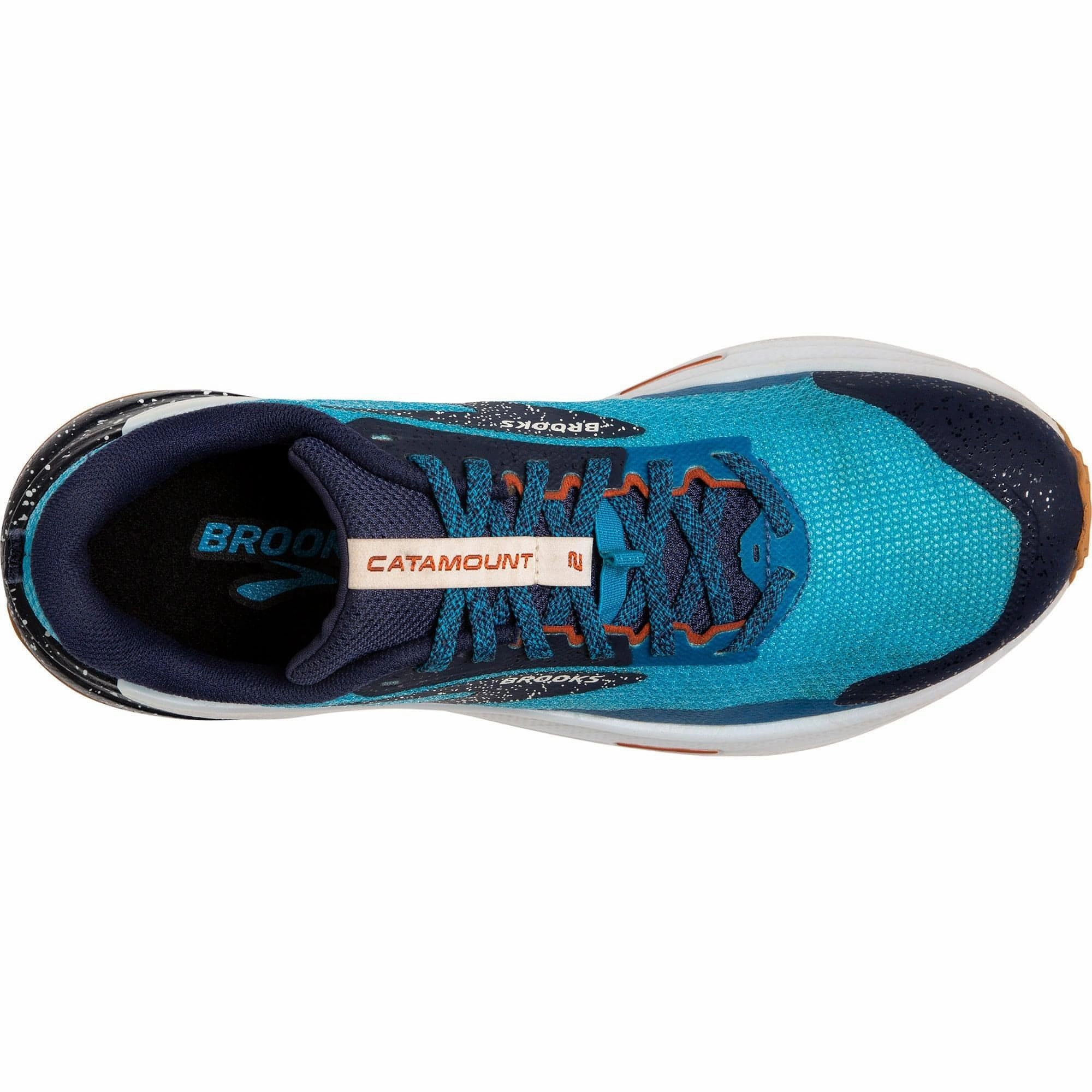 Brooks Catamount 2 Mens Trail Running Shoes - Blue Soft surface cushioning Pressure Dispersion Tech