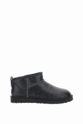 Classic Ultra Mini Leather Ankle Boots With Uggplush Lining Workwear Style Subtle Aesthetic