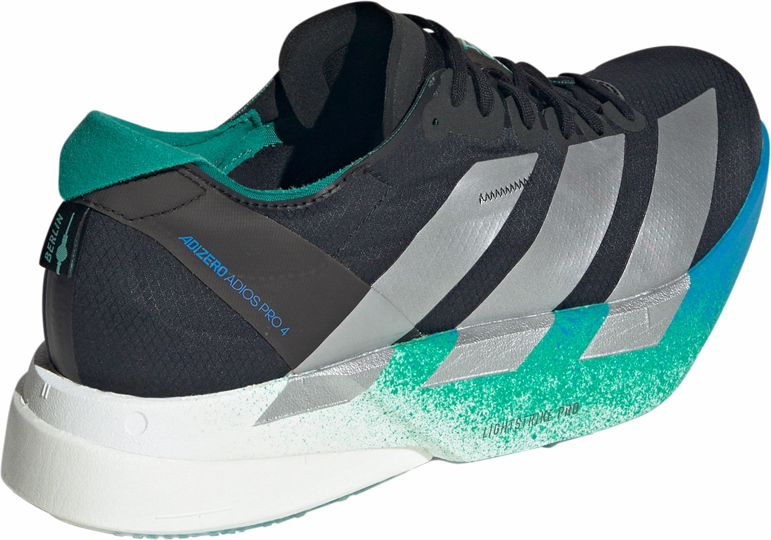 aerobic running wear lug - sole shoes adidas Adizero Adios Pro 4 Mens Running Shoes - Black