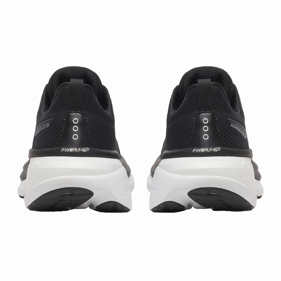 Saucony Men's Hurricane 25 Running Shoes in Black/White - Online Exclusive flat - terrain shoes Anatomical Footbed