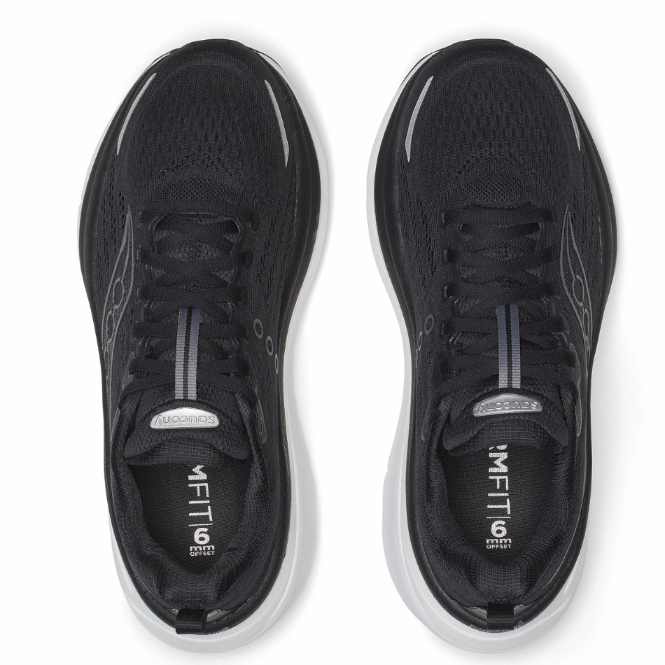 Saucony Men's Hurricane 25 Running Shoes in Black/White - Online Exclusive Training Use