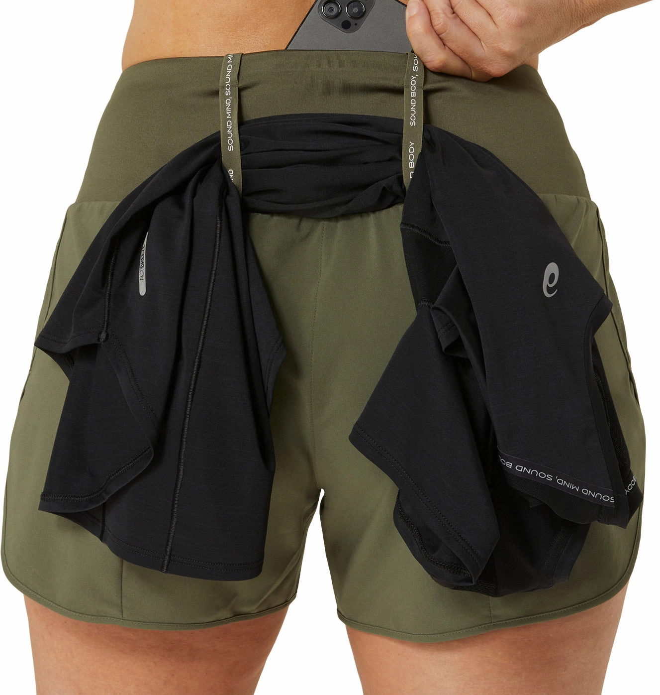 Asics Road 3.5 Inch Womens Running Shorts - Green Lightweight Comfort