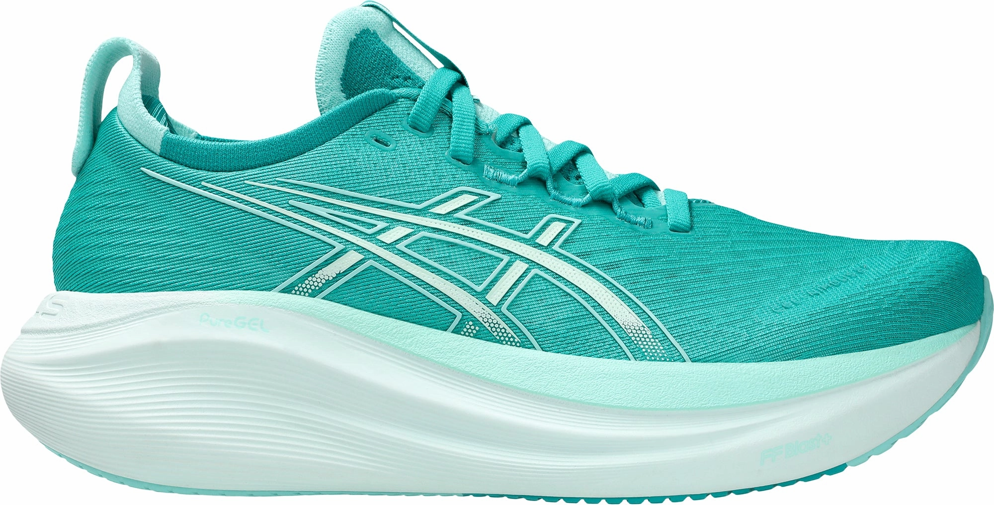 Asics Gel Nimbus 27 Womens Running Shoes - Green lace - up running shoes