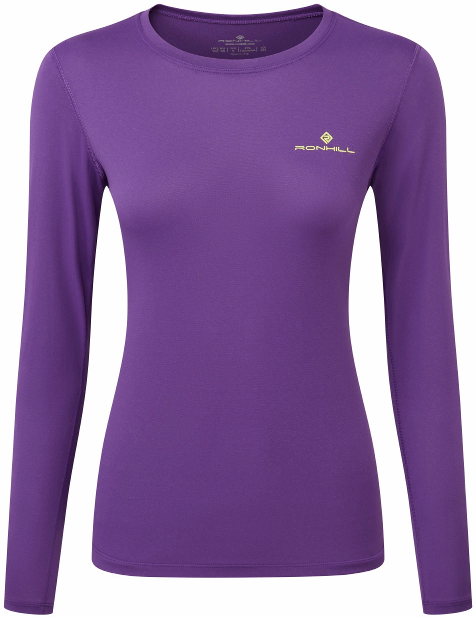 Business Meeting Polyester Ronhill Core Long Sleeve Womens Running Top - Purple