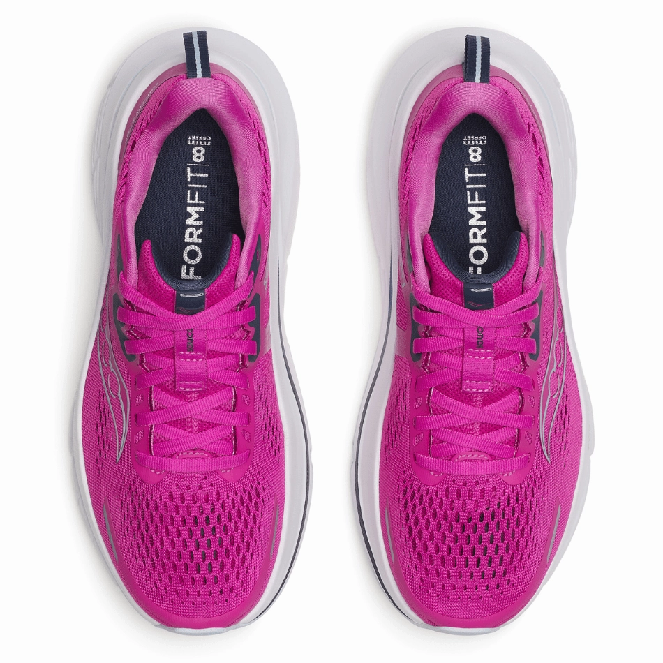 Recyclable materials Saucony Women's Guide 18 Running Shoes in Fuchsia/Navy SS25