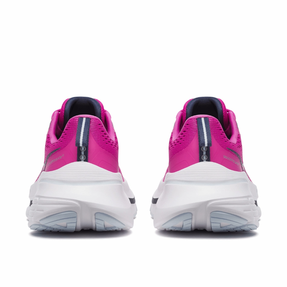 Saucony Women's Guide 18 Running Shoes in Fuchsia/Navy SS25 heat - dissipating running shoes