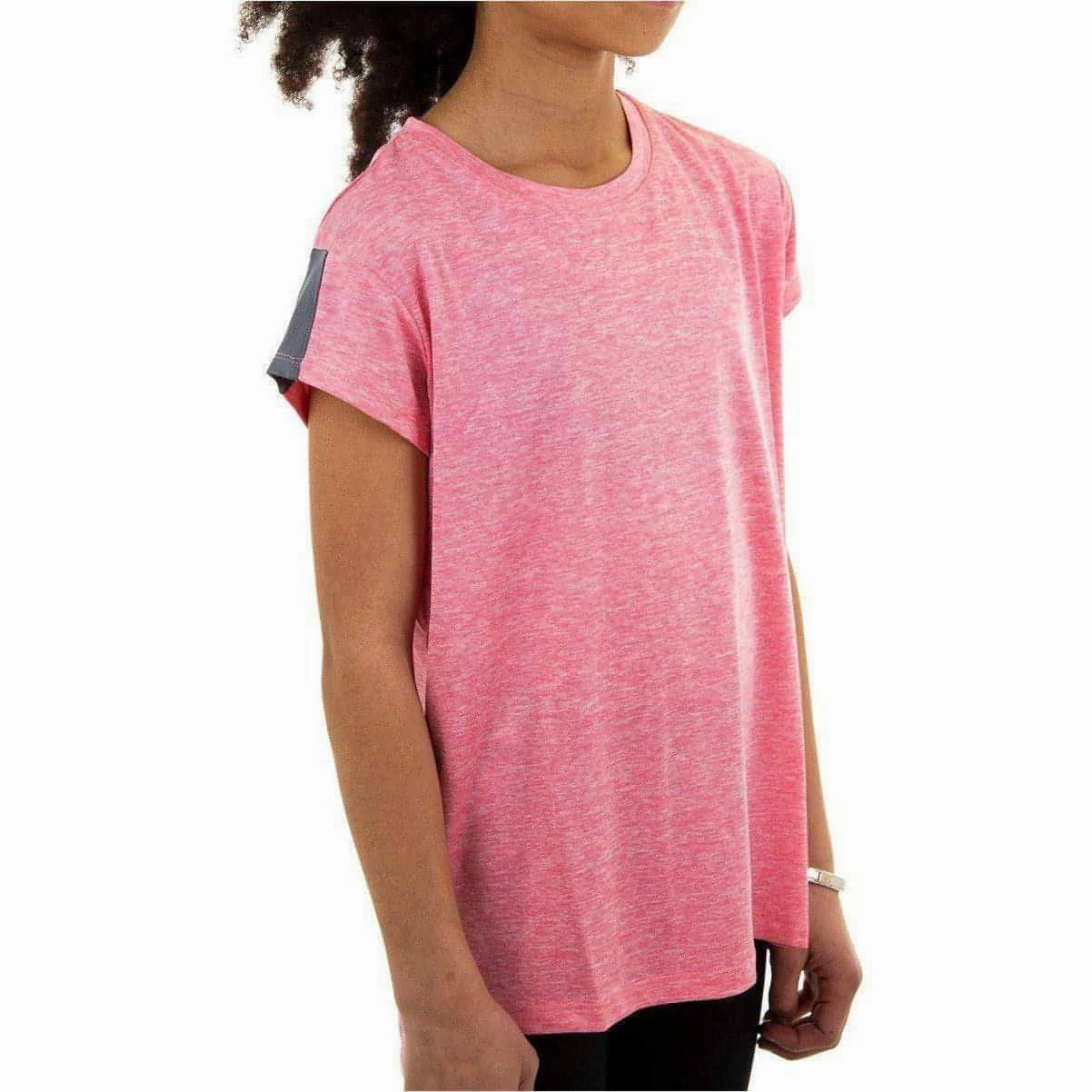 Performance Comfort Ultra Soft Texture More Mile Girls Cap Short Sleeve Training Top - Pink