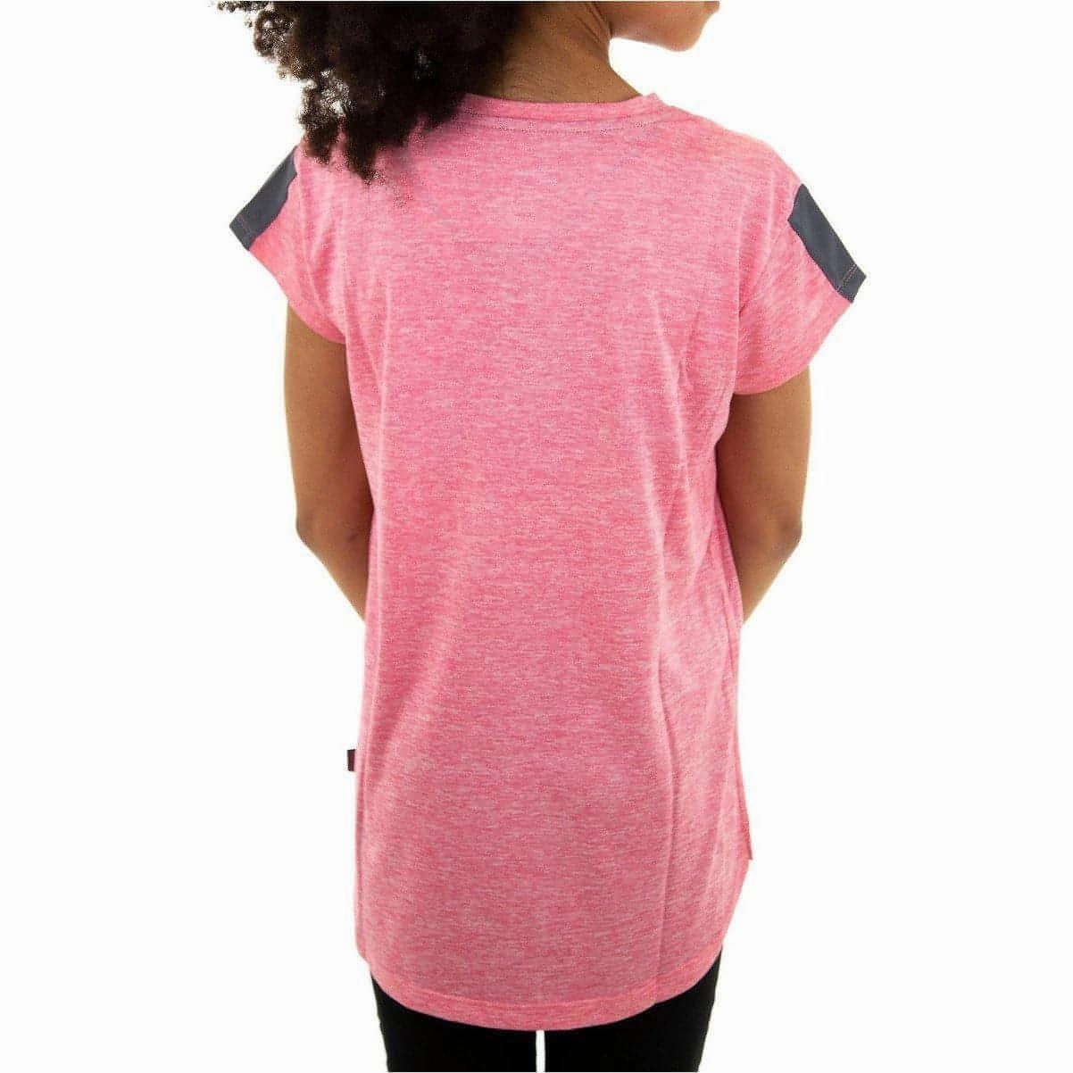 More Mile Girls Cap Short Sleeve Training Top - Pink Soft Layer
