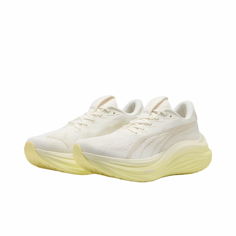 PUMA Men's MagMax NITRO Running Shoes in Warm White/Gold Moon AW25 Hyper Breathable Mesh