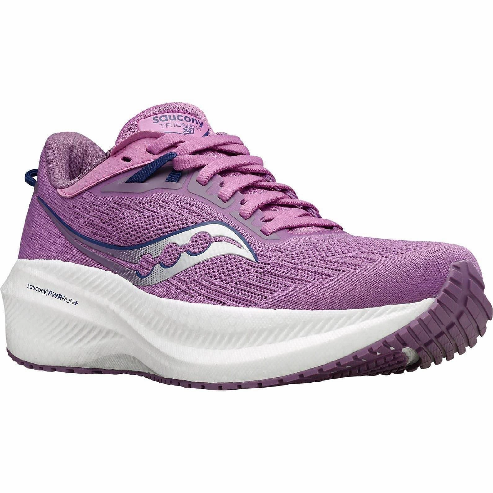Saucony Triumph 21 Womens Running Shoes - Purple Ventilated Footbed Tech