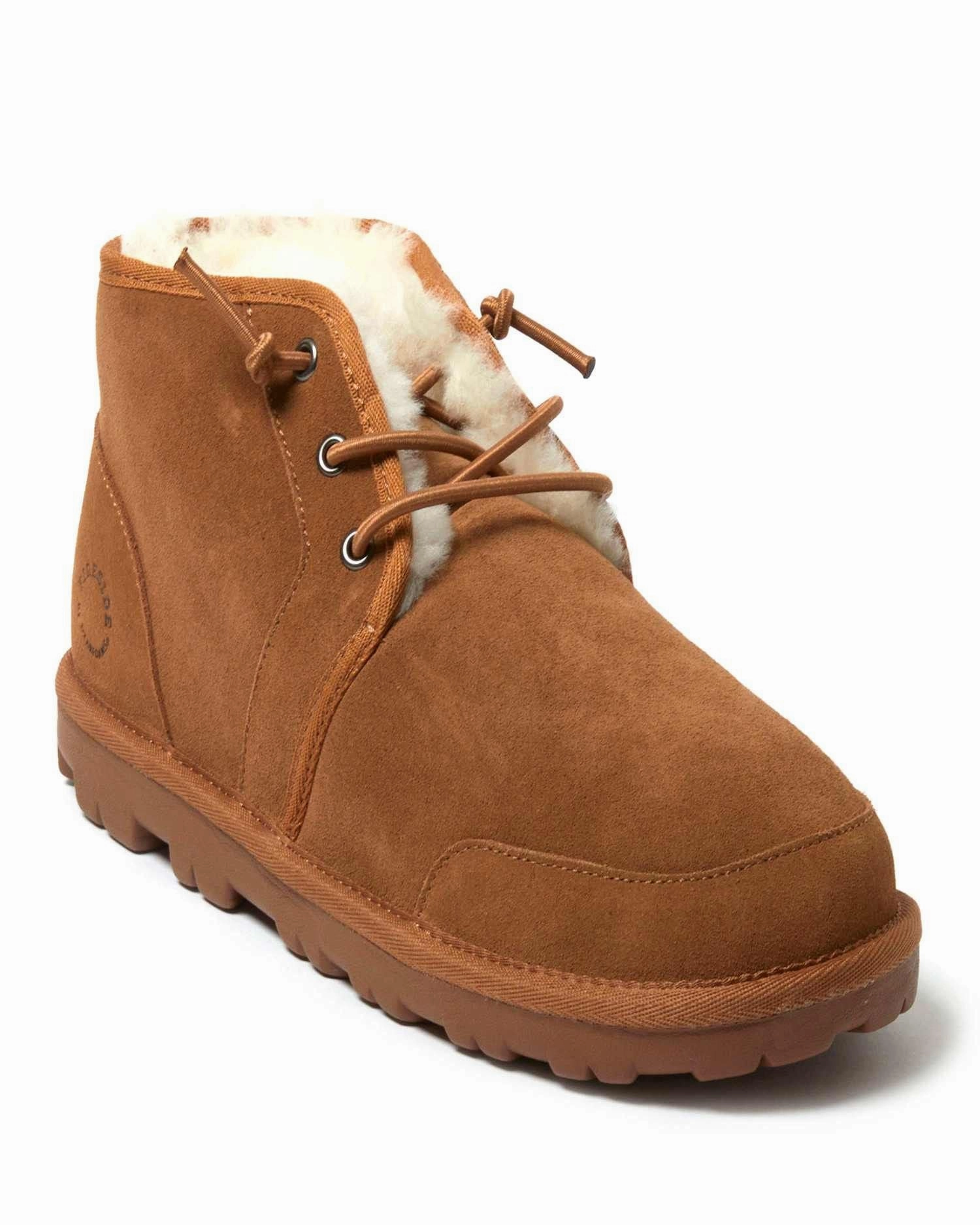 Fireside by Dearfoams Men's Shepparton Lace Up Shearling Bootie Outdoor Hiking