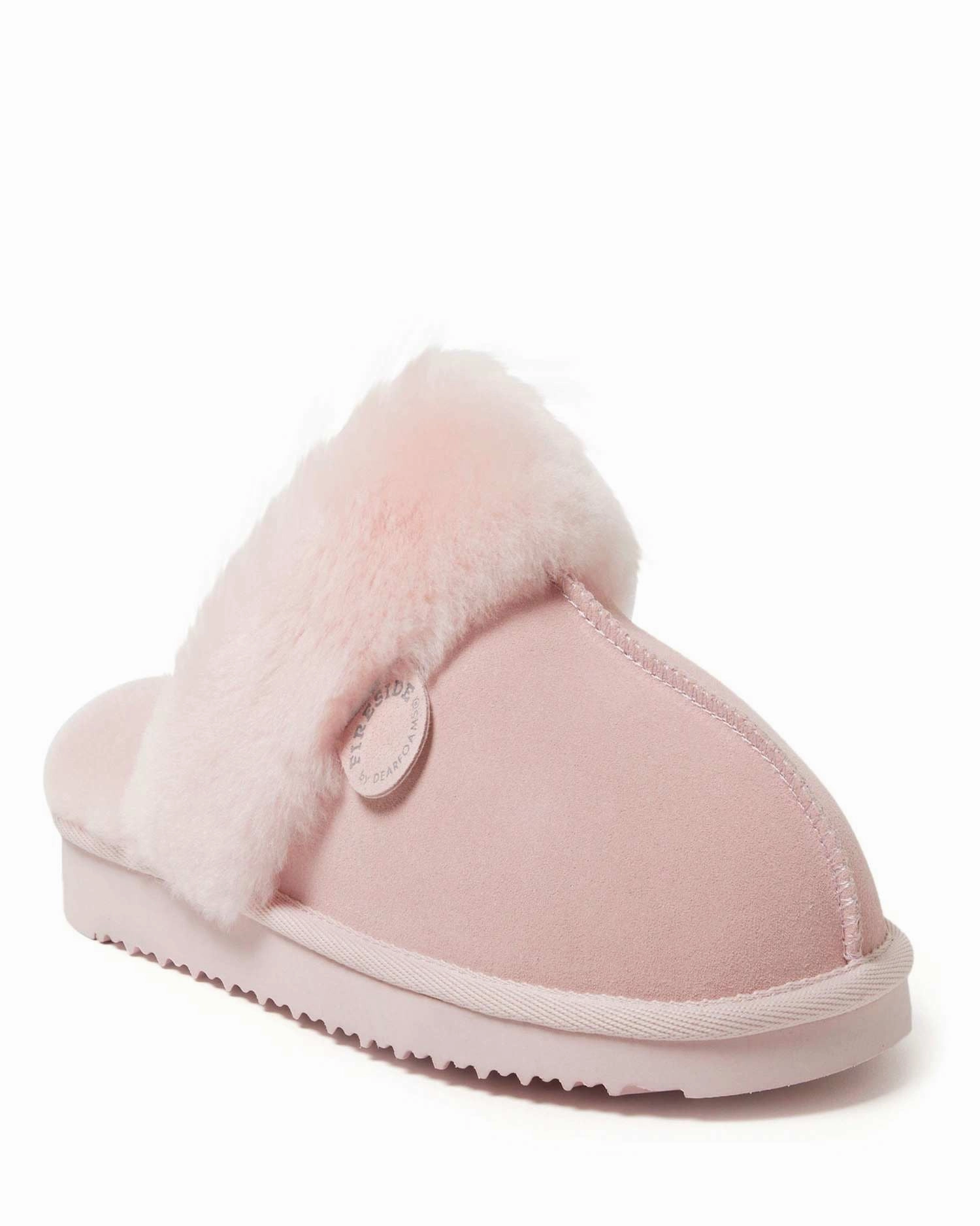 Mesh Lining ReinforcedToe Fireside by Dearfoams Women's Sydney Genuine Shearling Scuff Slipper