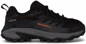 Merrell Moab Speed 2 Waterproof Junior Walking Shoes - Black Endurance Hiking Foot Protection