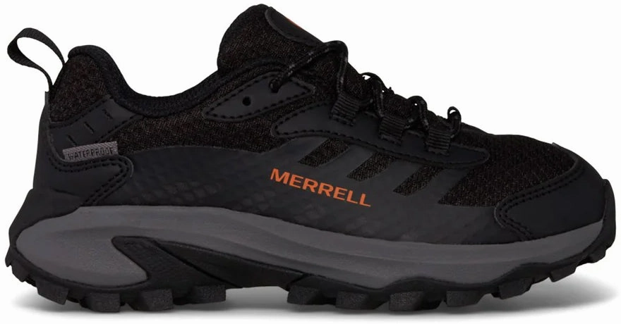 Merrell Moab Speed 2 Waterproof Junior Walking Shoes - Black Endurance Hiking Foot Protection