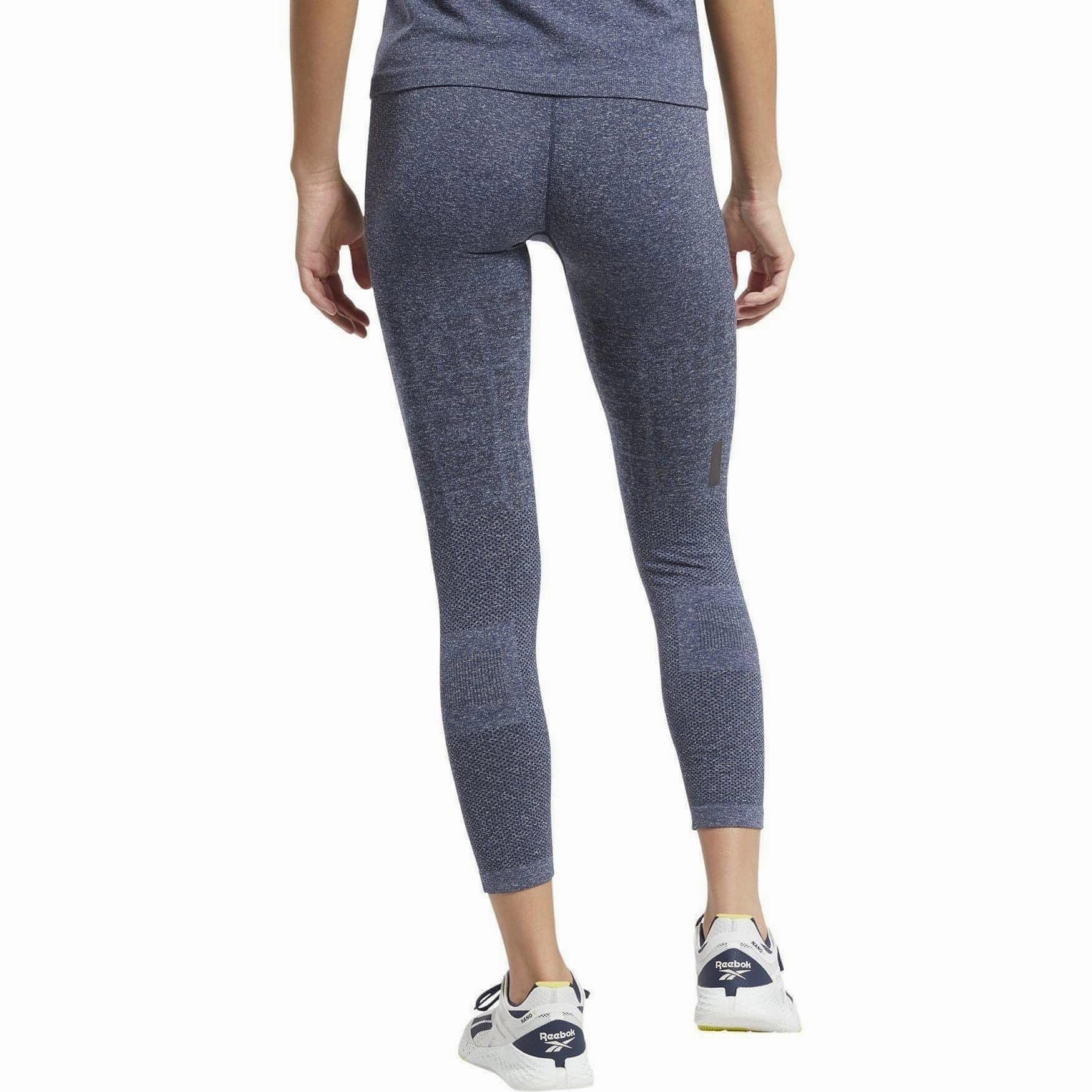 Outdoor Lover Home Lounge Street Readywear Reebok United By Fitness MYOKNIT Seamless Womens 7/8 Training Tights - Navy