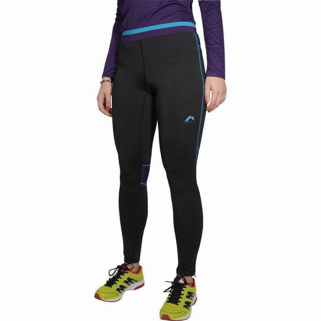 More Mile Prime Womens Long Running Tights - Black slim fit