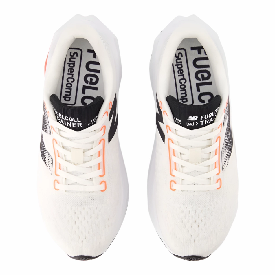 for long - distance running in a river area shoes New Balance Women's Fuelcell Supercomp Trainer V3 Running Shoes in Sea Salt/Urgent Red/Black AW25