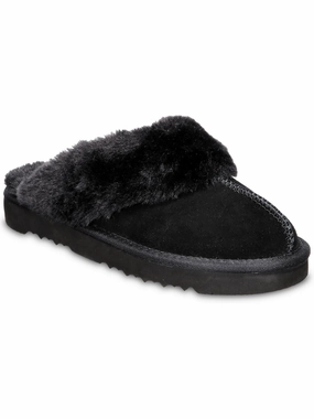Rosiee Womens Supercomff Faux Fur Slide Slippers Soft Leather Comfort Engineering