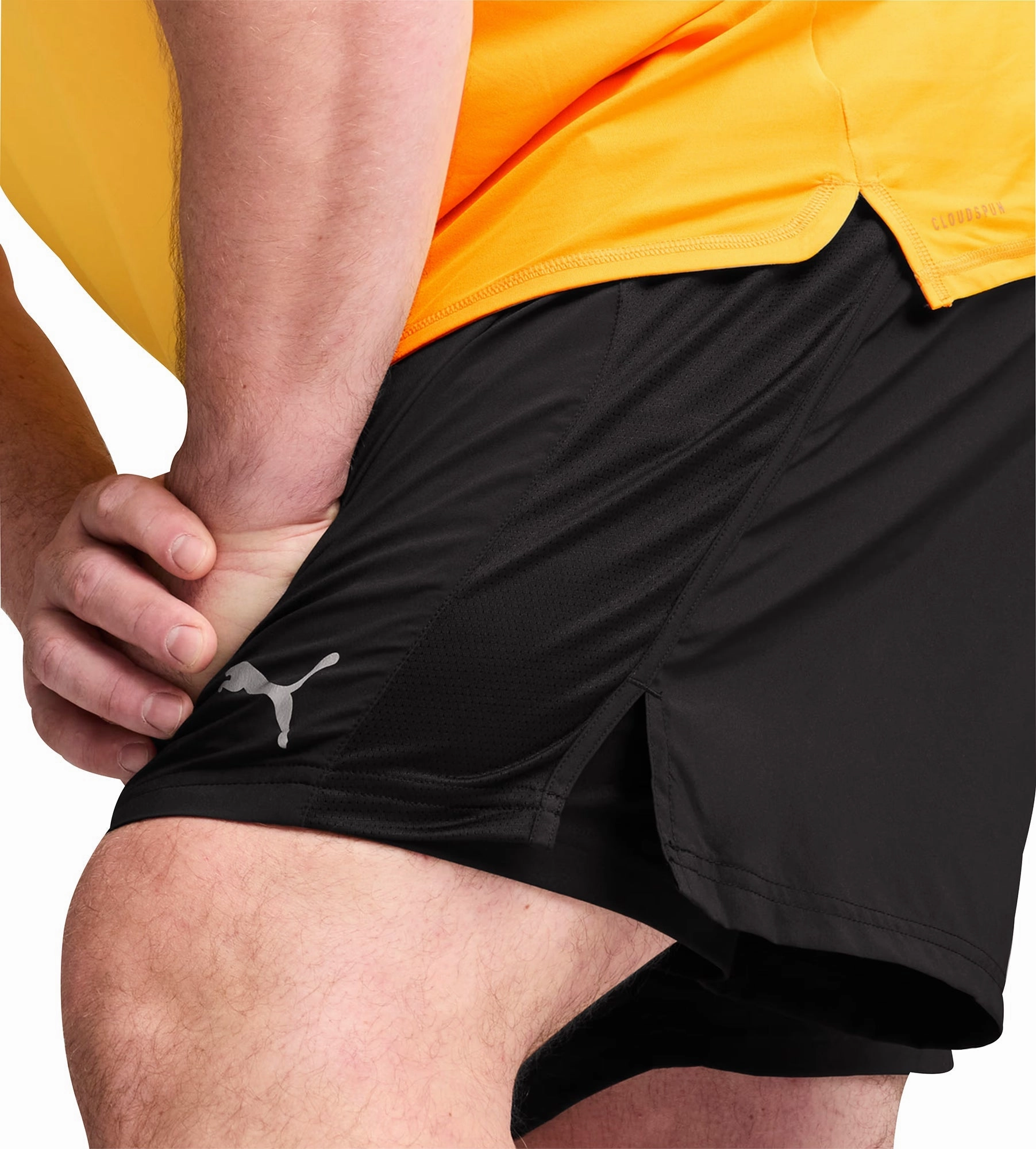 Snag Free Fabric Puma Run Favourite Velocity 2 In 1 Mens Running Shorts - Black