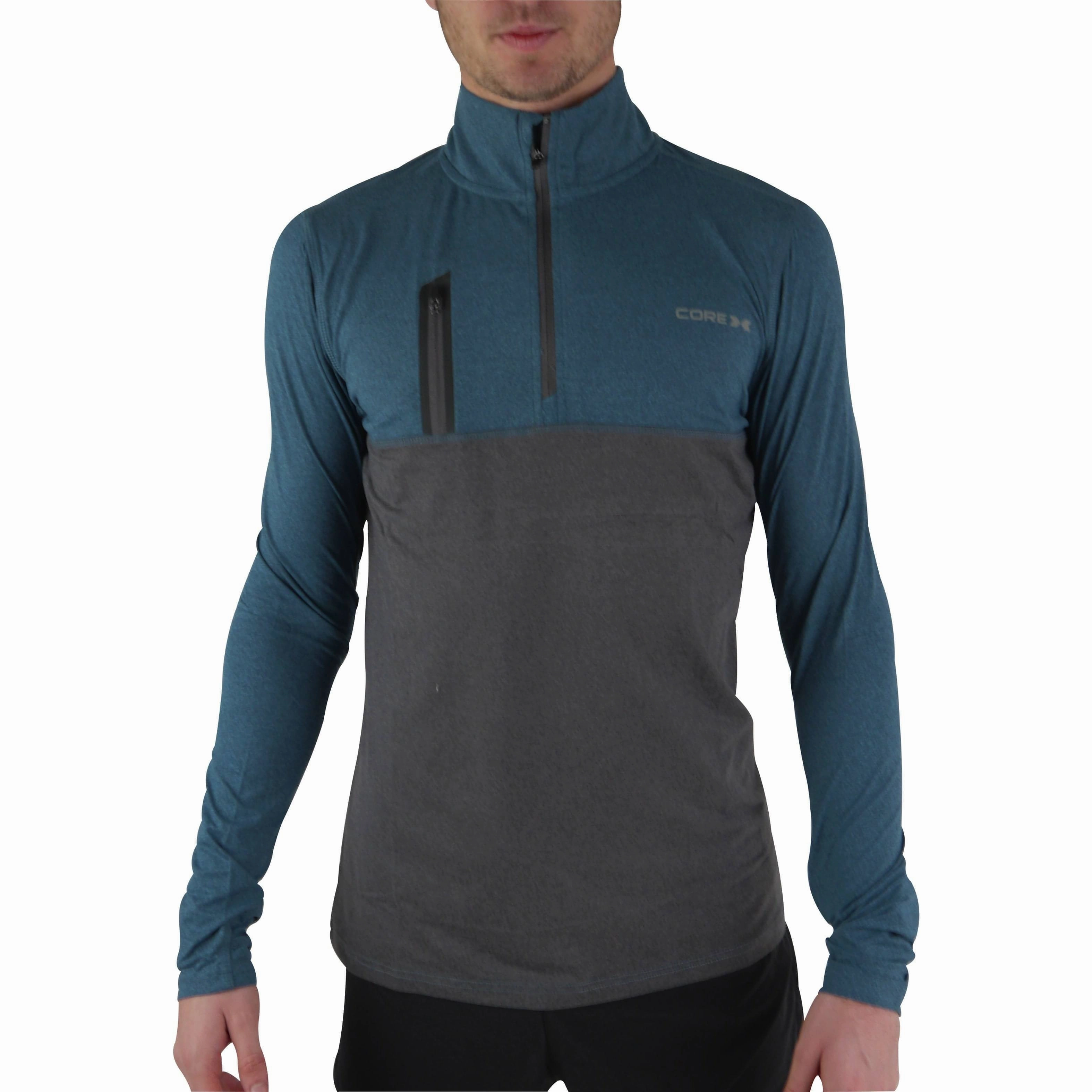 Stylish Conditioner CoreX Fitness Half Zip Long Sleeve Mens Running Top - Blue