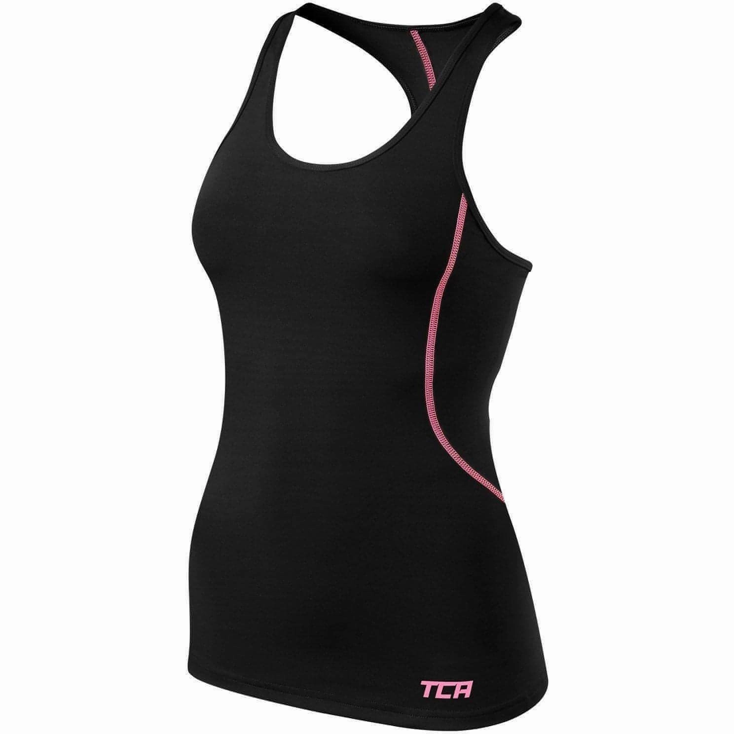 regular size depth TCA Pro Performance Womens Running Vest Tank Top - Black