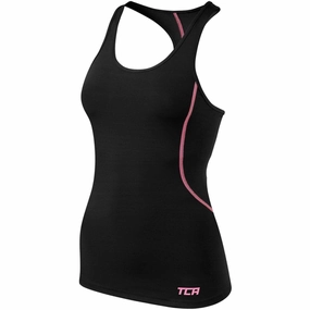 regular size depth TCA Pro Performance Womens Running Vest Tank Top - Black